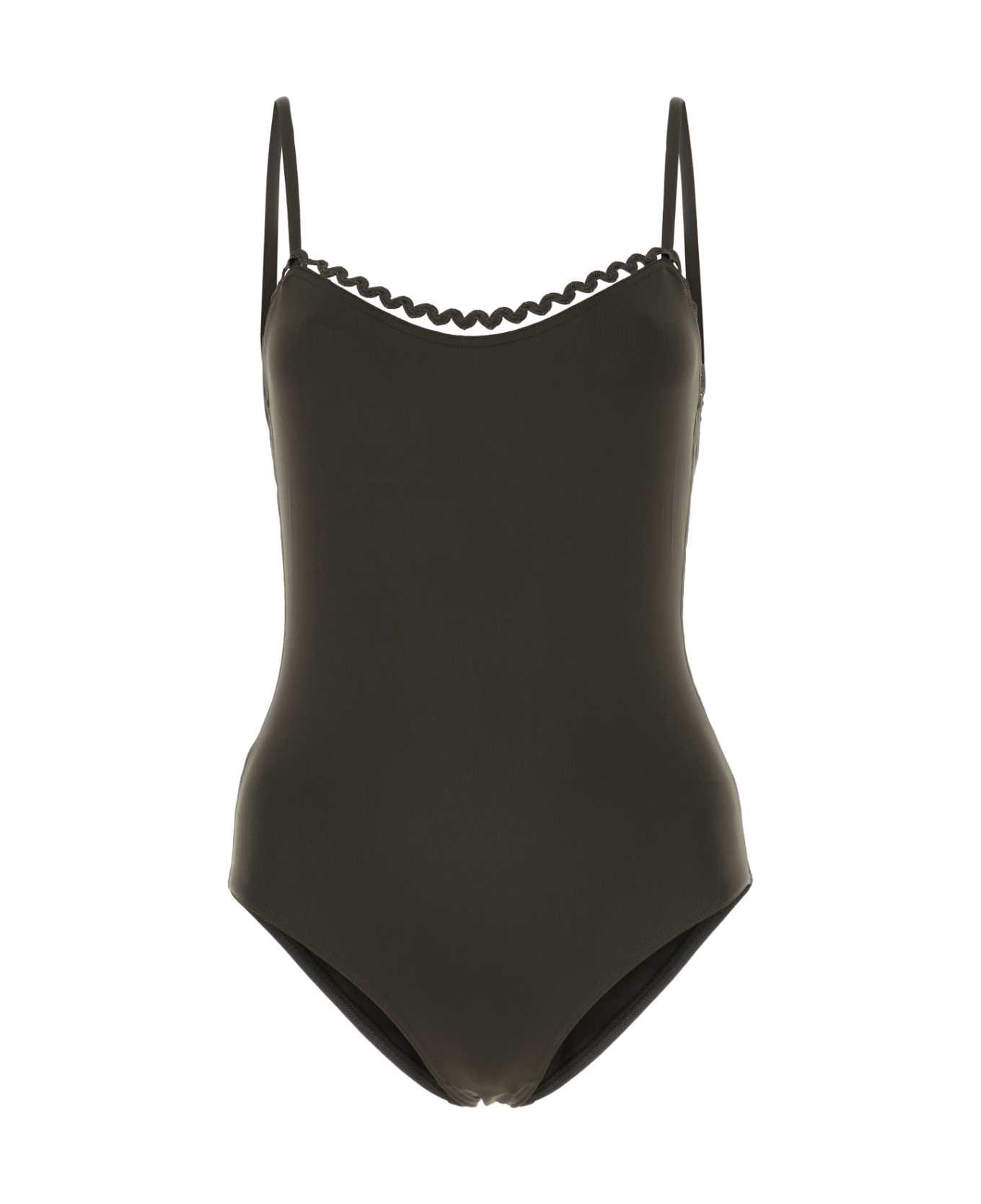 Eres Dark Brown Stretch Nylon Swimsuit - VOLCAN