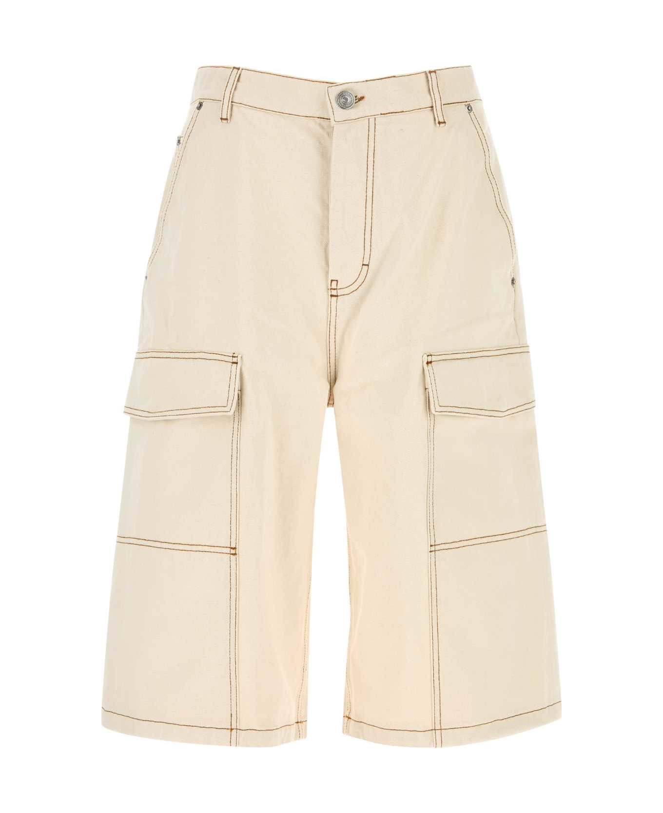 Ami Alexandre Mattiussi Sand Denim Bermuda Shorts - WHITECREAM