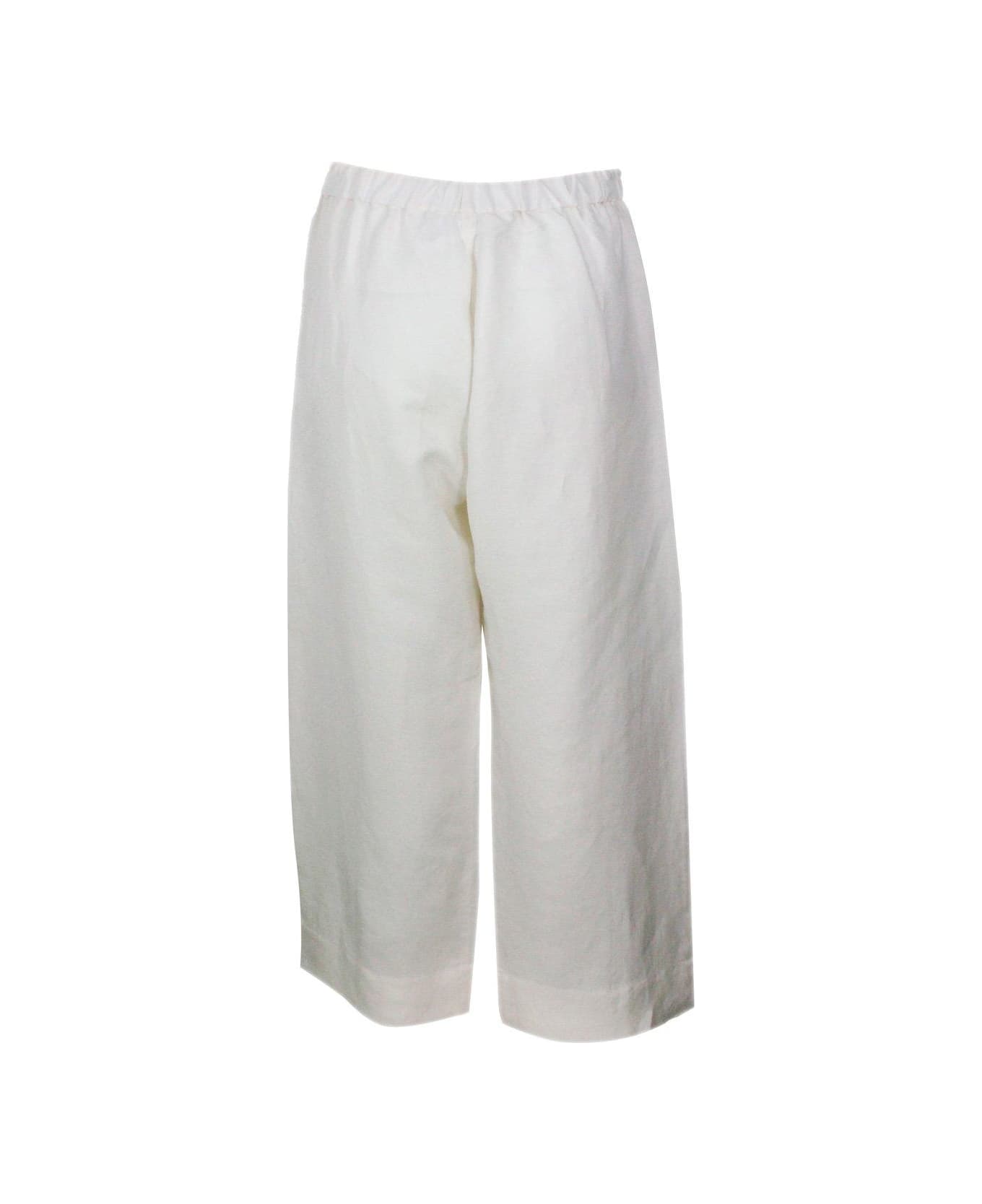 Fabiana Filippi Elasticated Waistband Wide-leg Trousers - BIANCO BURRO