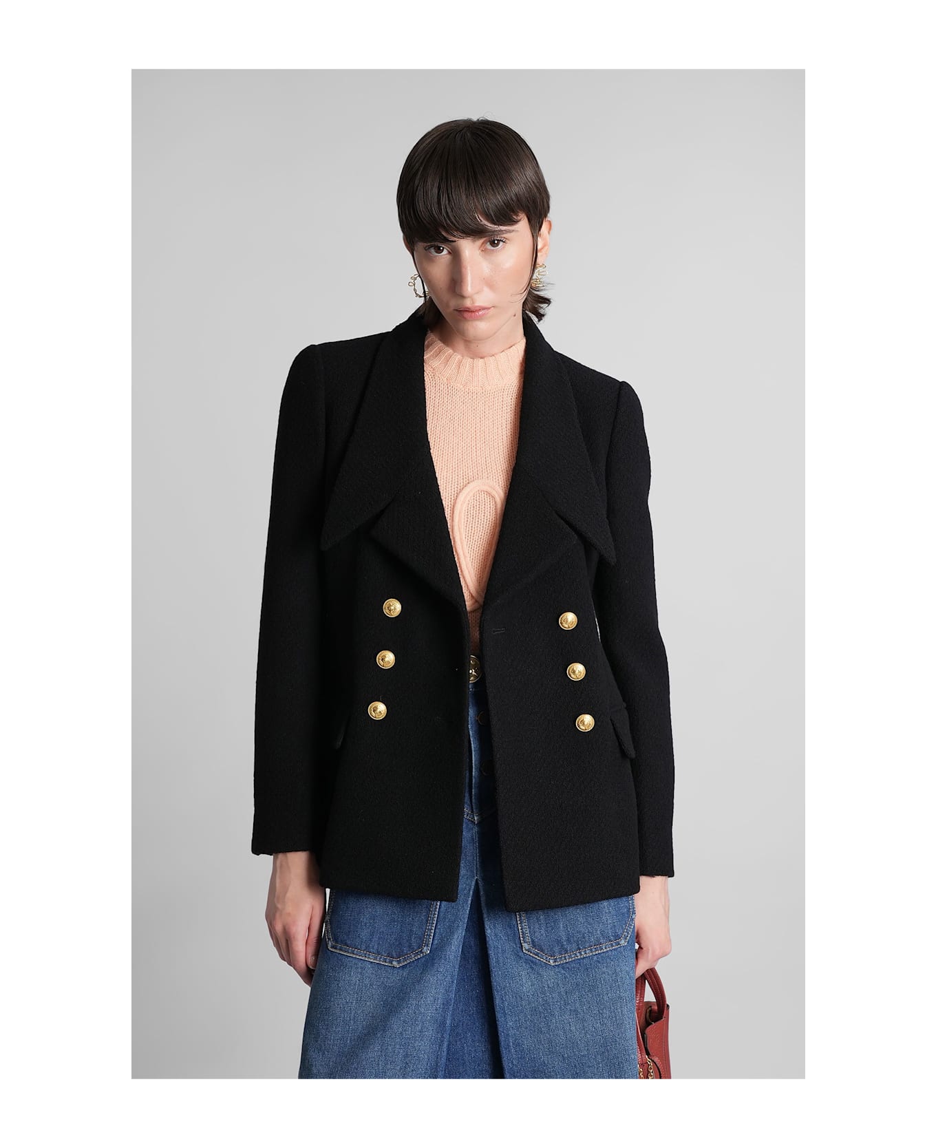 Chloé Blazer In Black Wool - black
