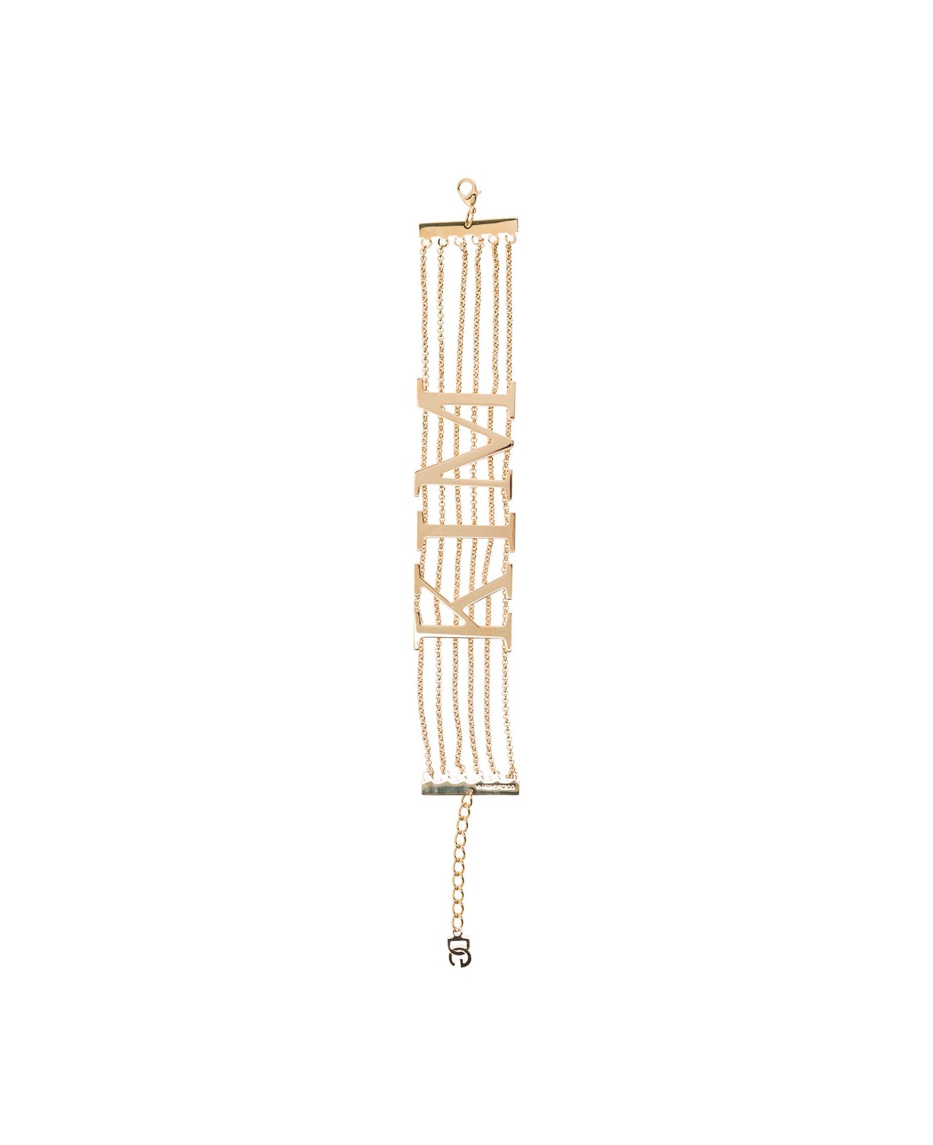 Dolce & Gabbana 'kim' Gold-colored Multi-chain Chocker In Brass Woman - Metallic