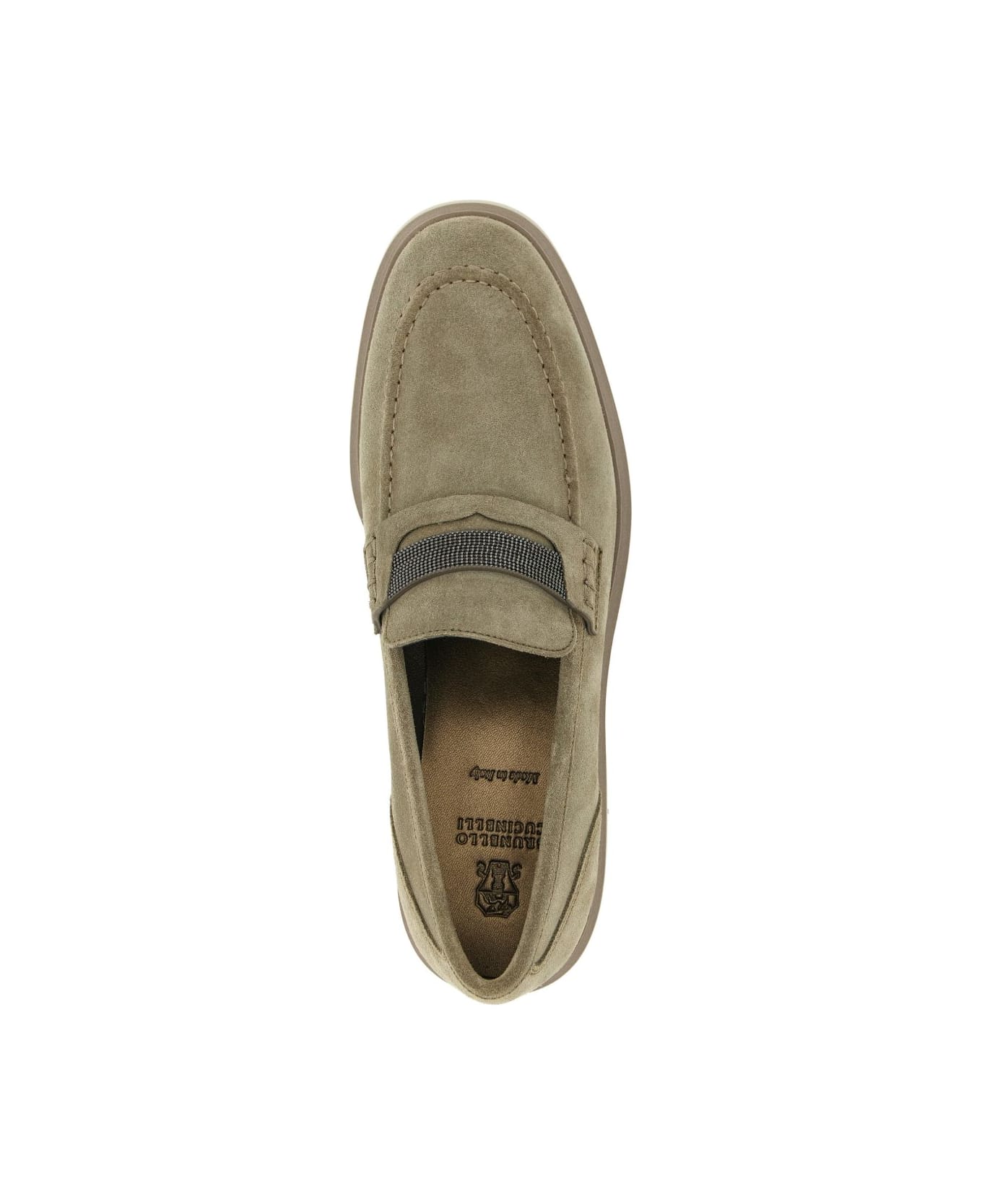 Brunello Cucinelli Suede Leather Loafers - Beige
