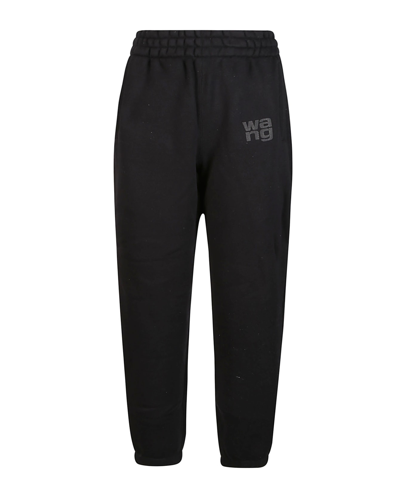 T by Alexander Wang Puff Paint Logo Esential Terry Classic Sweatpant - Black