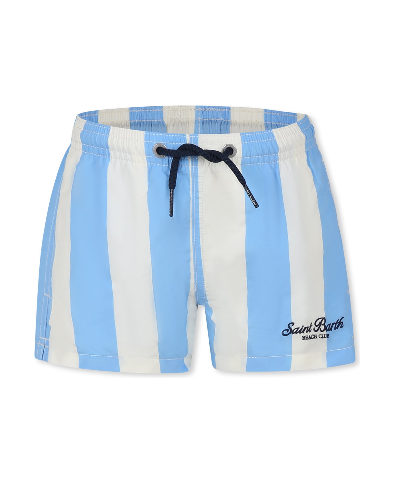 MC2 Saint Barth Light Blue Swim Shorts For Boy With Logo - Light Blue