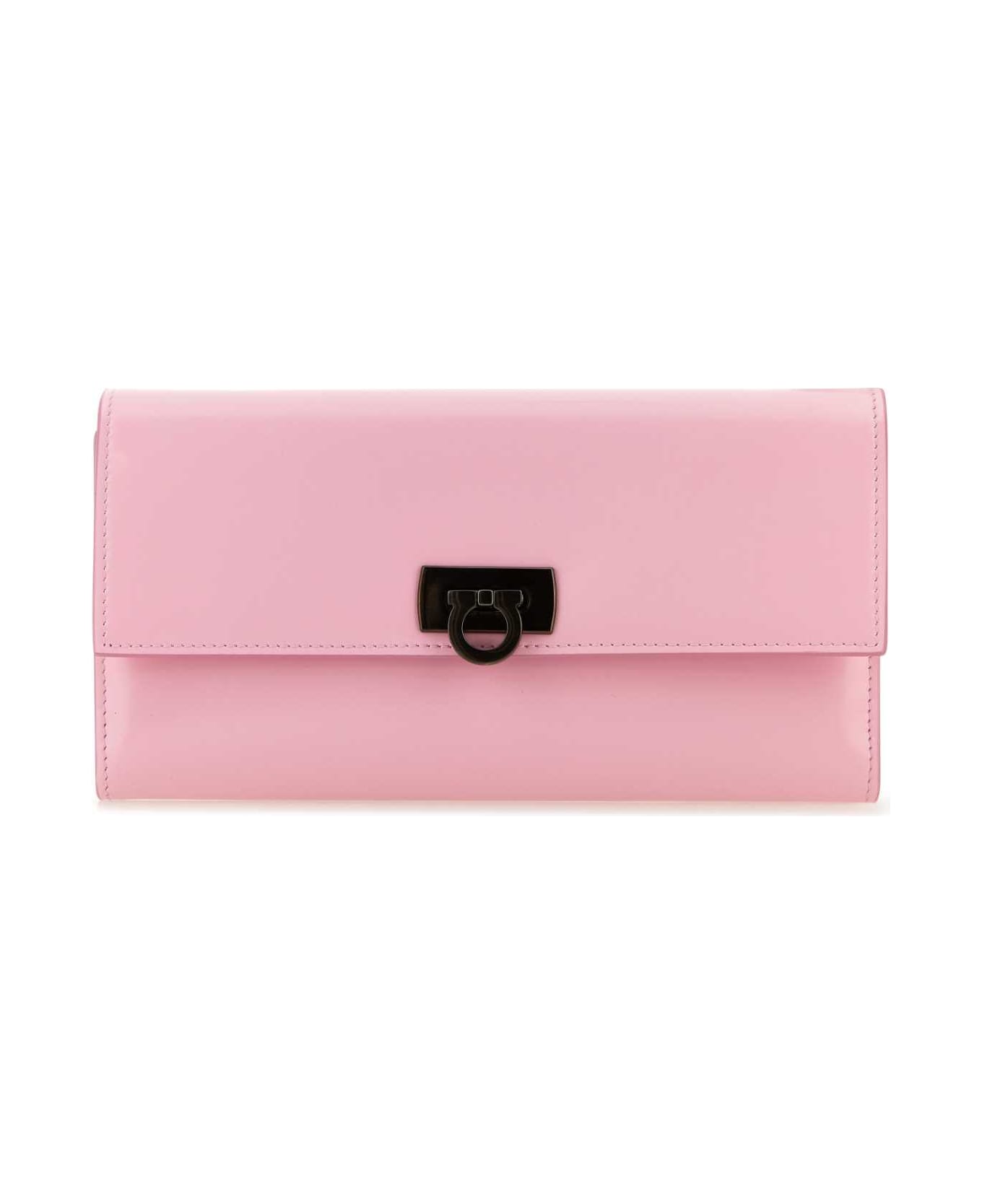 Ferragamo Pink Leather Wallet - BUBBLEGUM