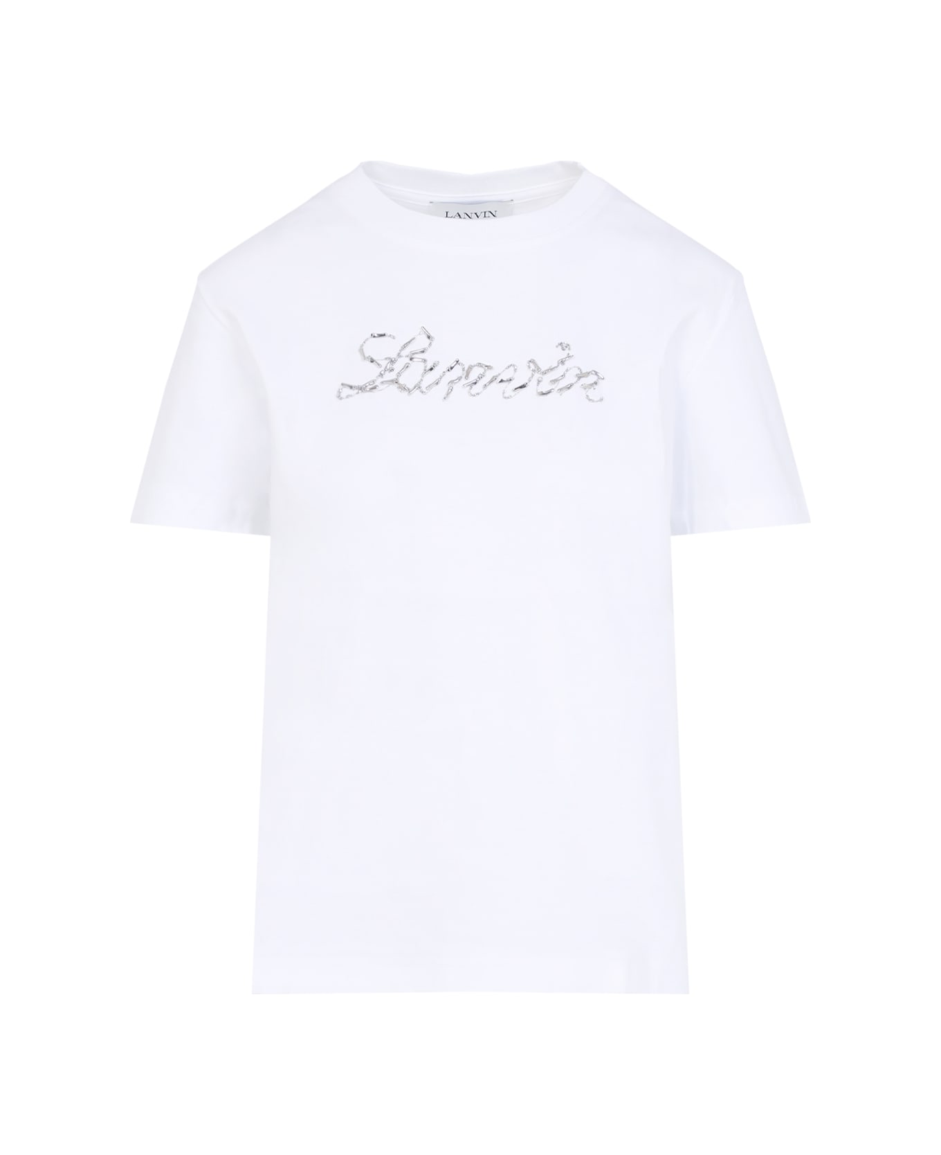 Lanvin Embroidered Script Logo T-shirt - Optic White
