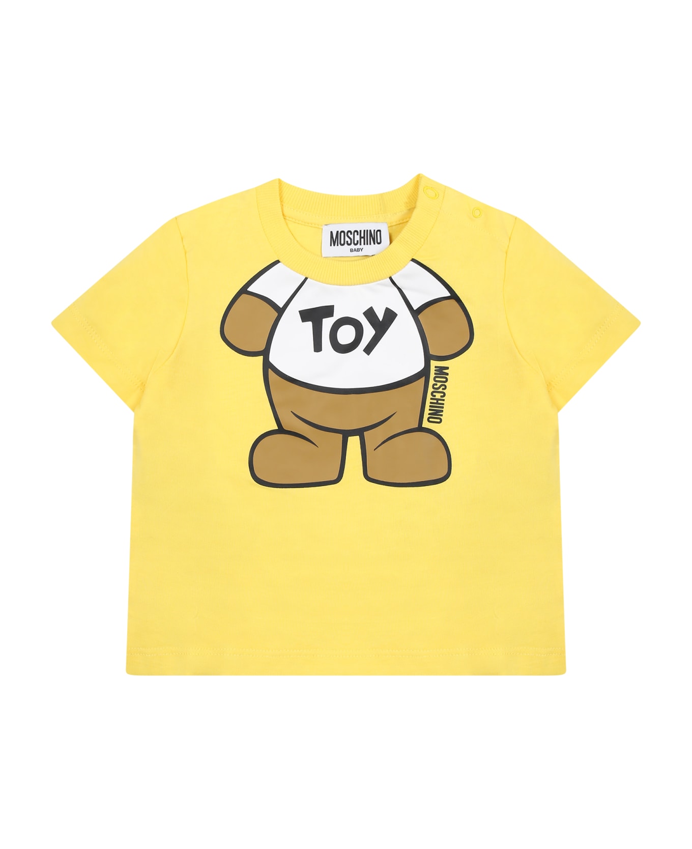 Moschino Yellow T-shirt For Baby Kids With Teddy Bear - Yellow