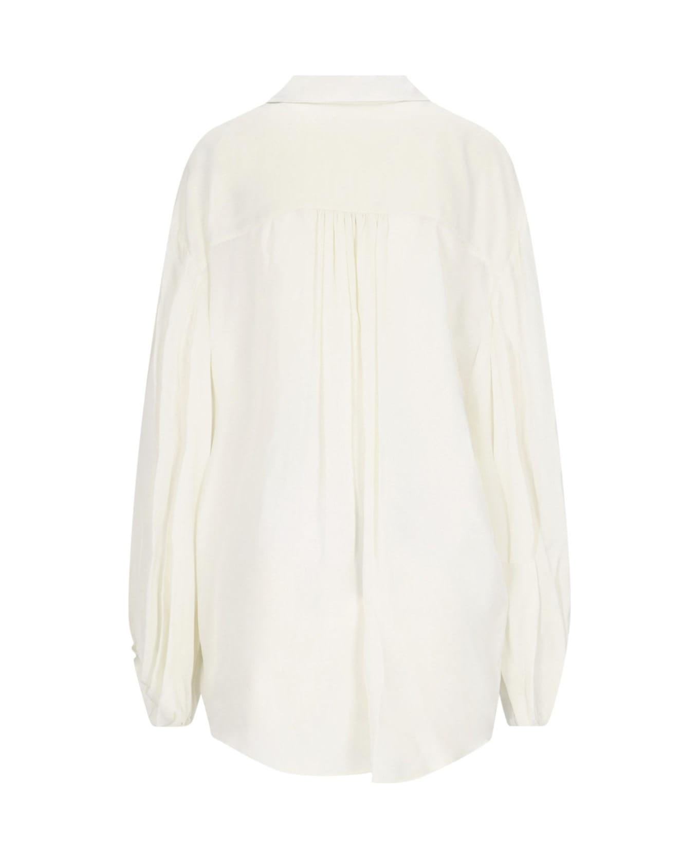 Khaite 'the Bam Top' Pleated Shirt - Cream