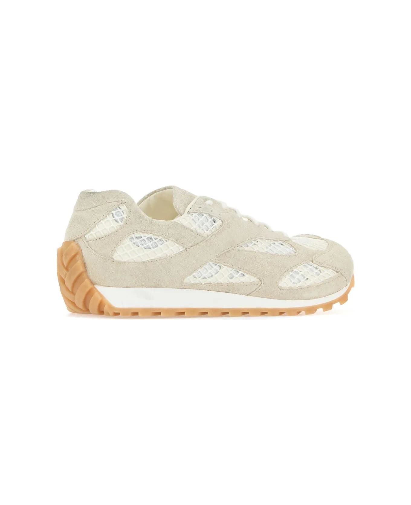 Bottega Veneta Bicolor Mesh And Suede Orbit Sneakers - SEASALT