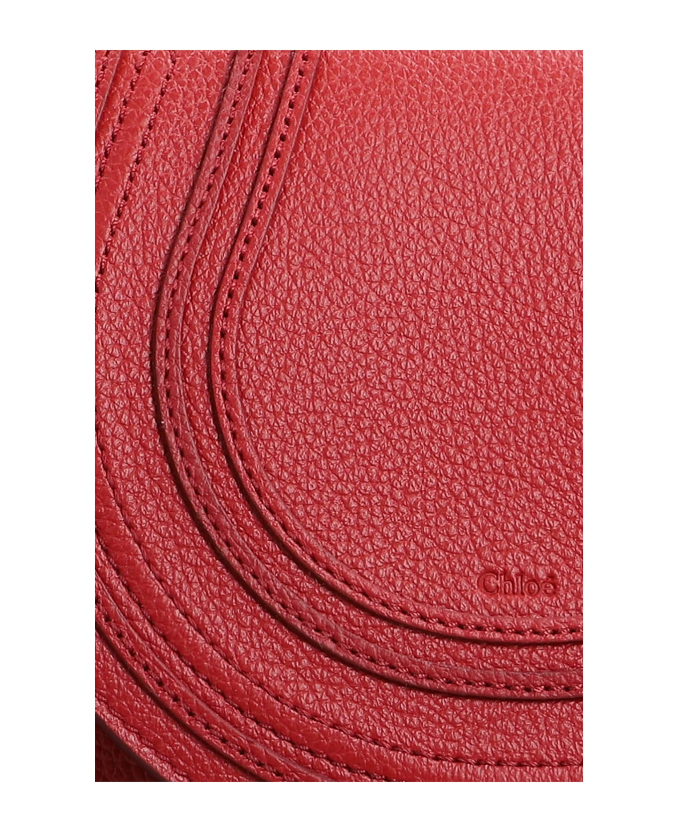 Chloé Marcie Shoulder Bag In Red Leather - red