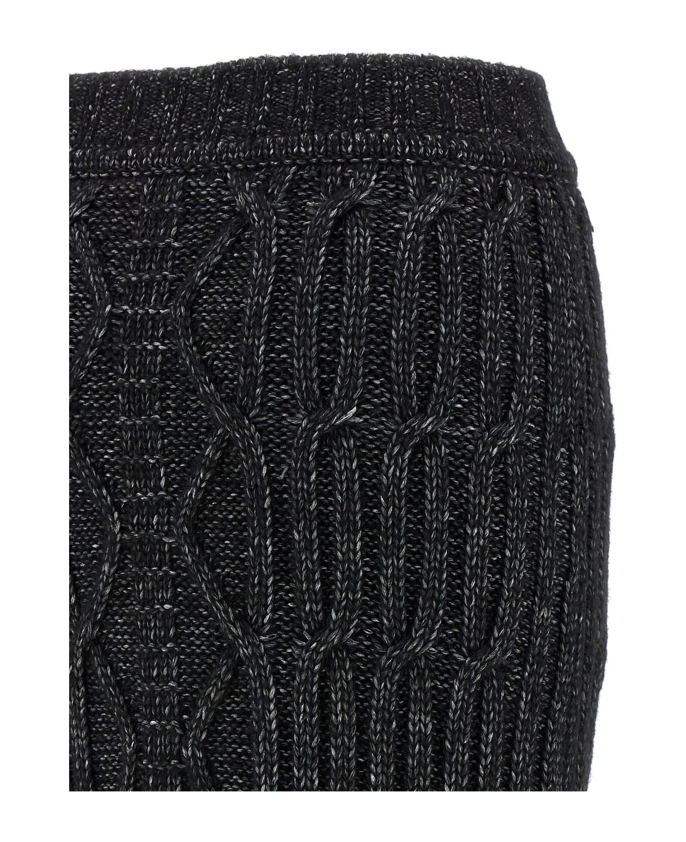 Alberta Ferretti Long Knit Skirt - NERO