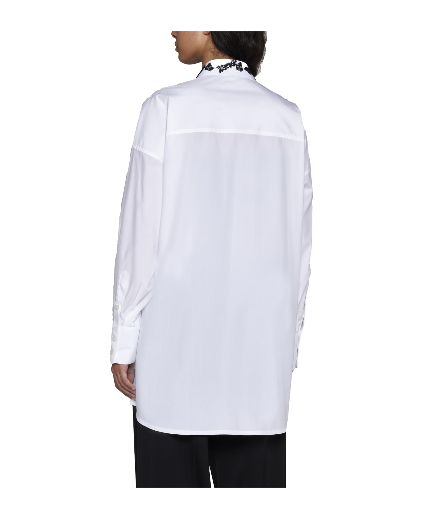 Dolce & Gabbana Lace Appliques Oversize Shirt - Bianco otticco