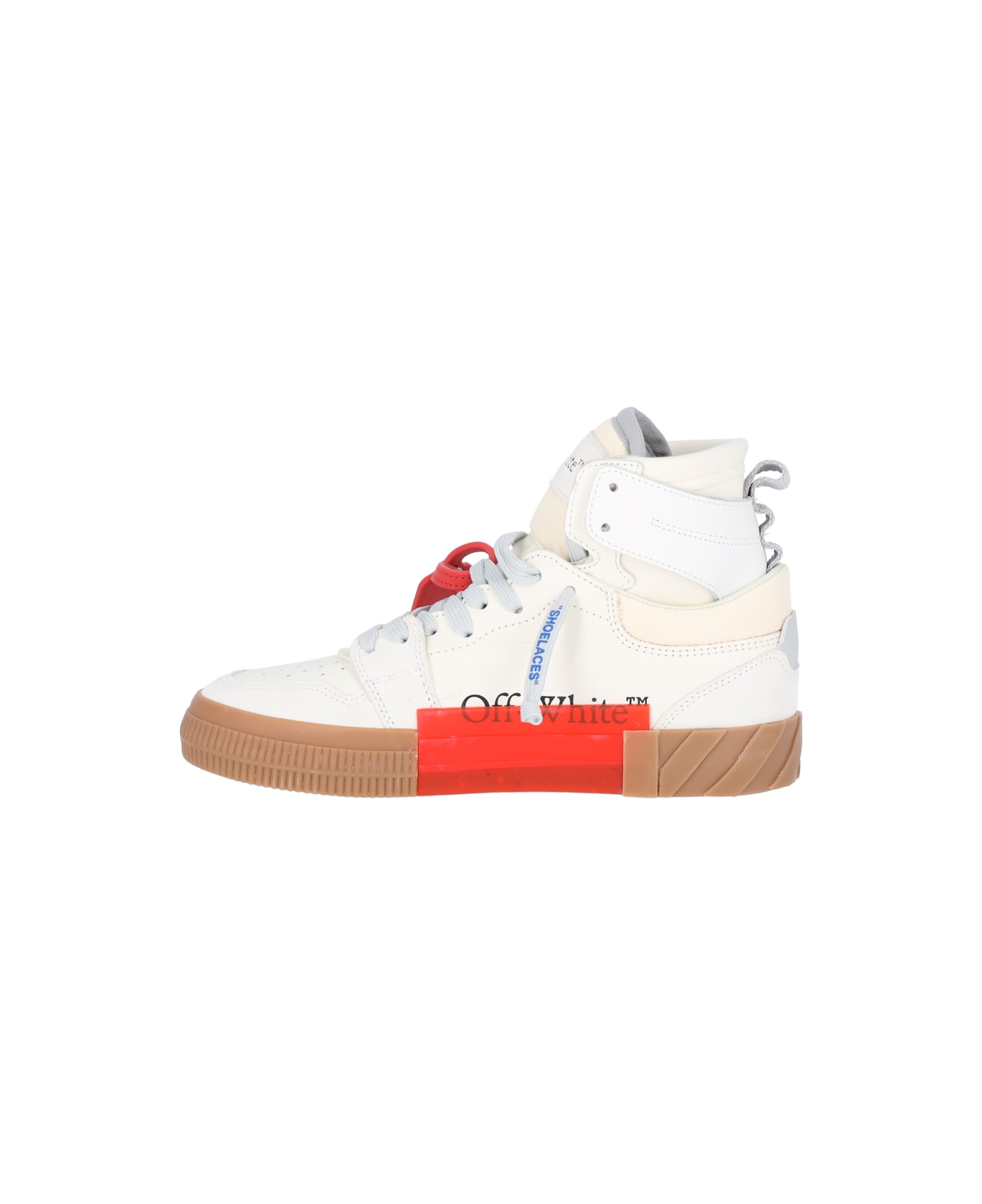 Off-White Floating Arrow High Top Vulcanized Sneakers - Cream