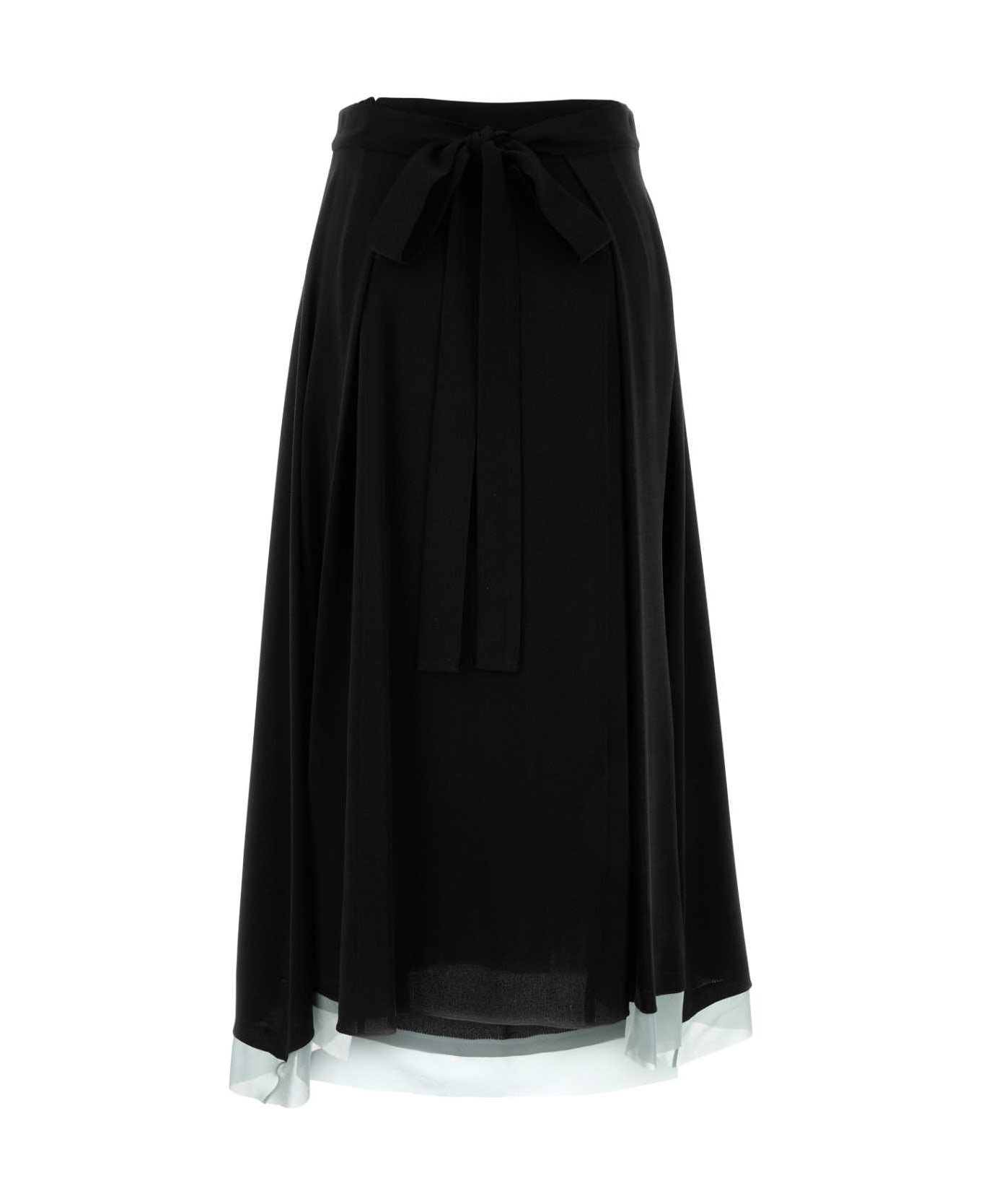 Fendi Black Crepe Skirt - BLACK