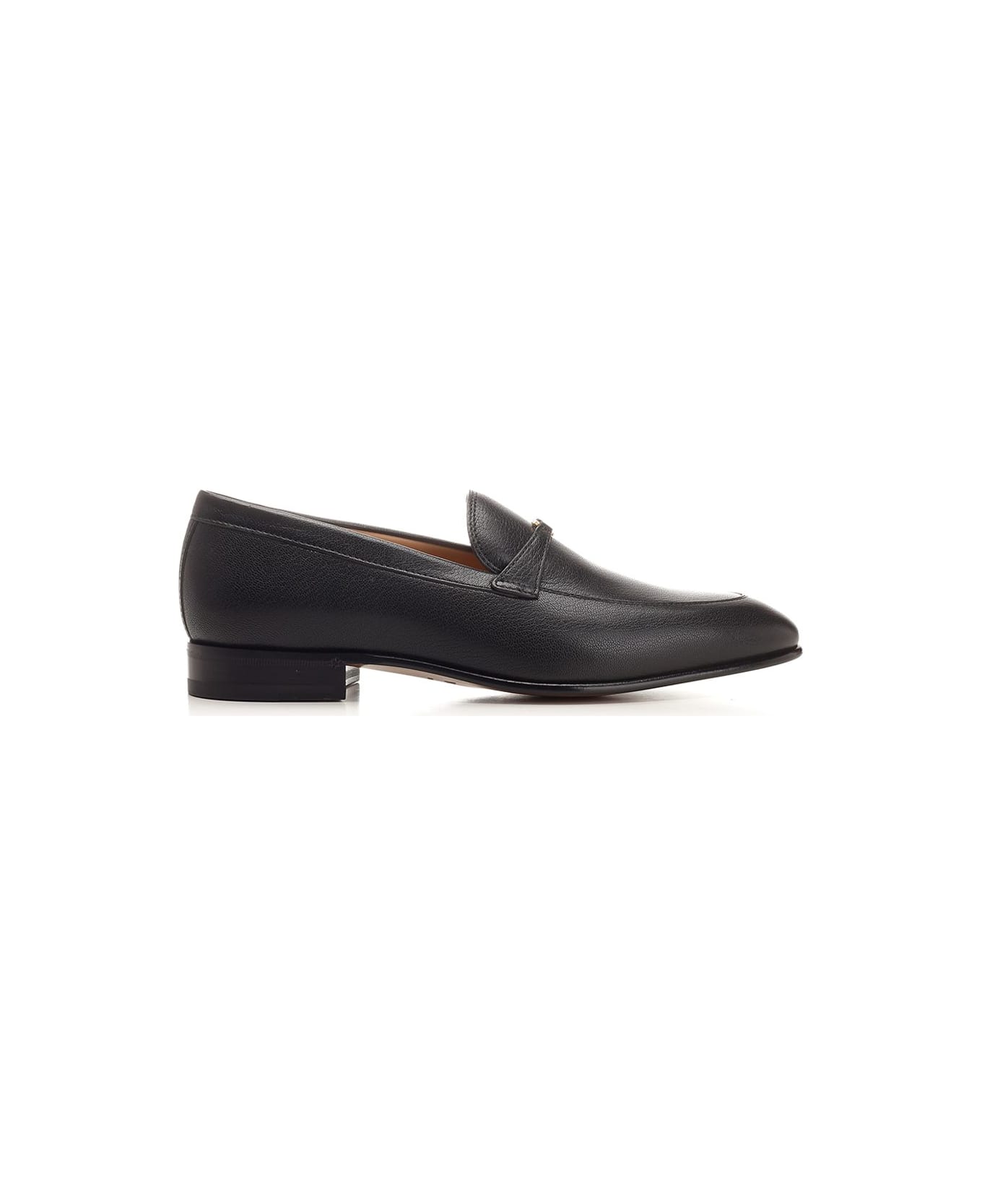Valentino Garavani Hammered Leather Moccasin - Black