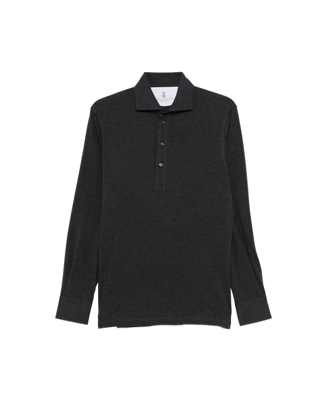 Brunello Cucinelli Long-sleeved Polo - Grey