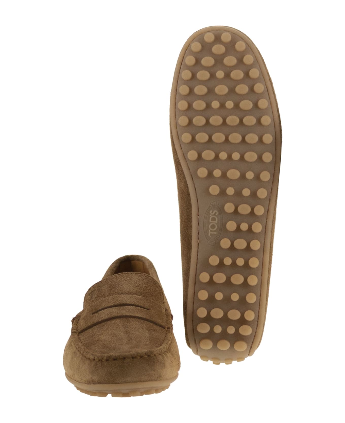 Tod's City Gommino Suede Loafer - Chestnut