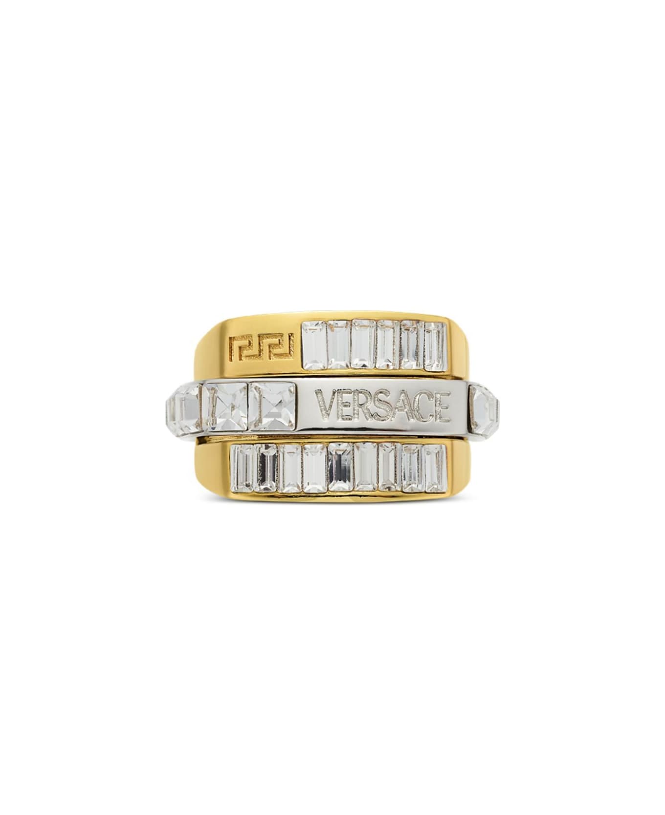 Versace Ring Metal + Strass - Versace Gold Palladio Crystal