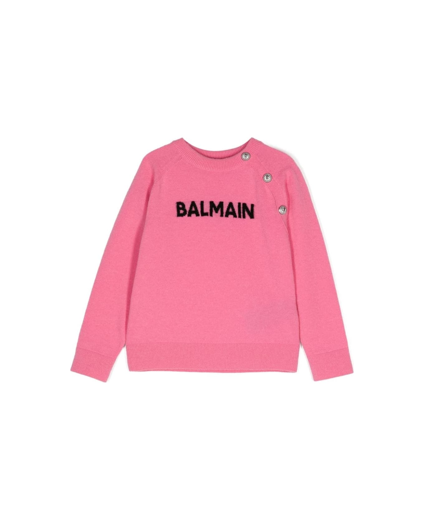 Balmain Pull Con Logo - Fucsia