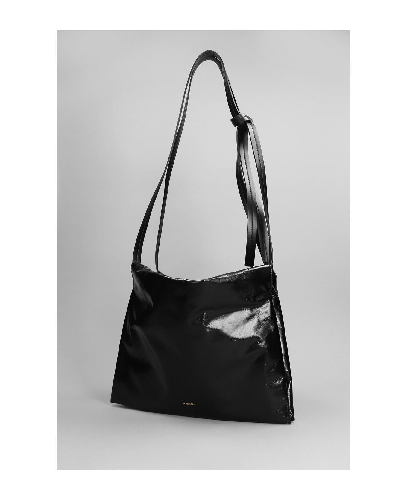 Jil Sander Shoulder Bag In Black Leather - black