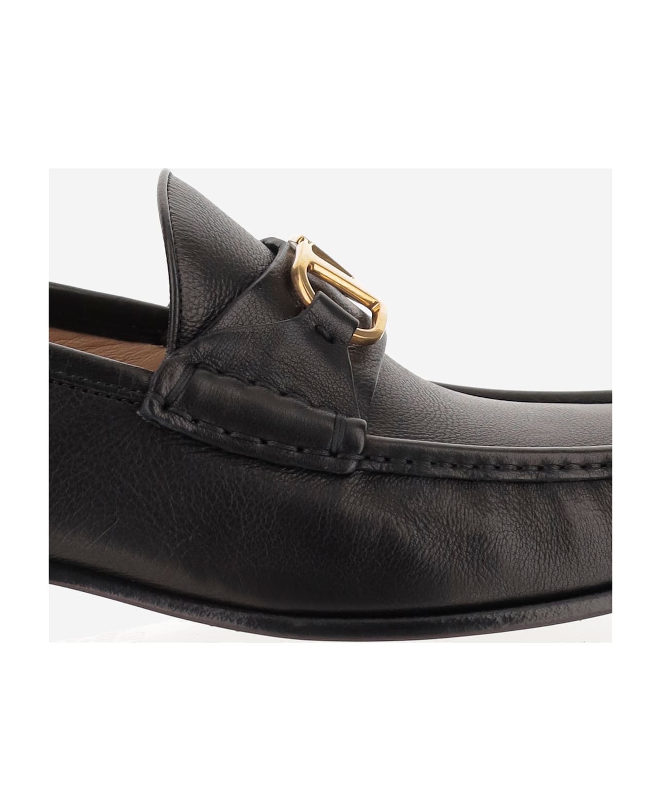 Valentino Garavani Vlogo Signature Leather Loafer - Black