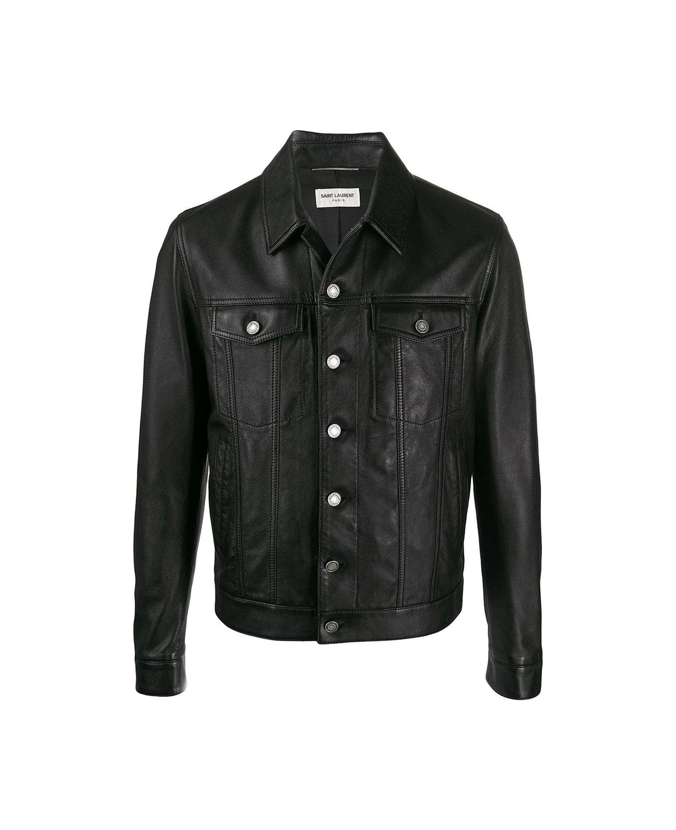 Saint Laurent Buttoned Long-sleeved Jacket - BLACK