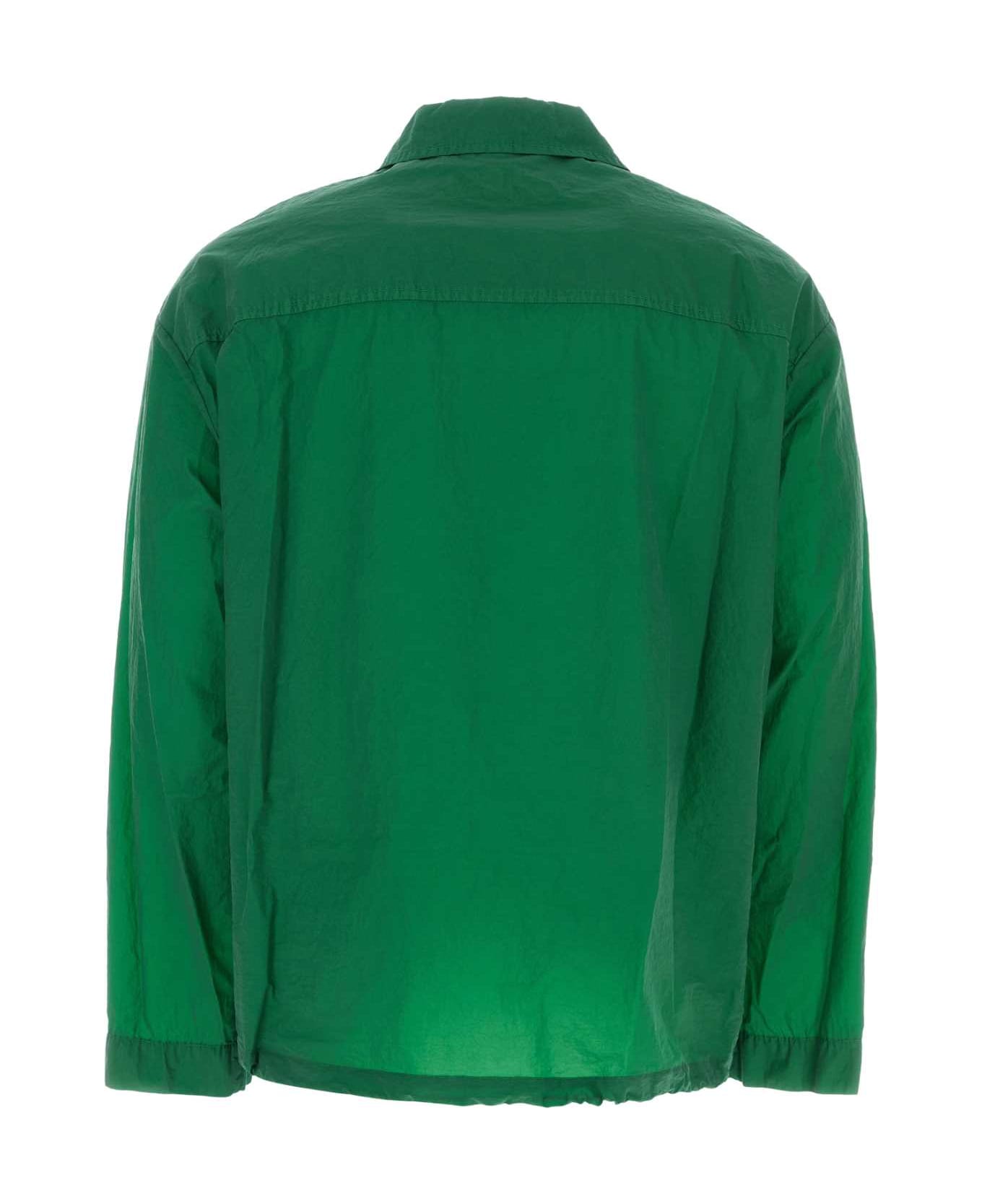 Dries Van Noten Grass Green Coated Denim Vormac Jacket - 604