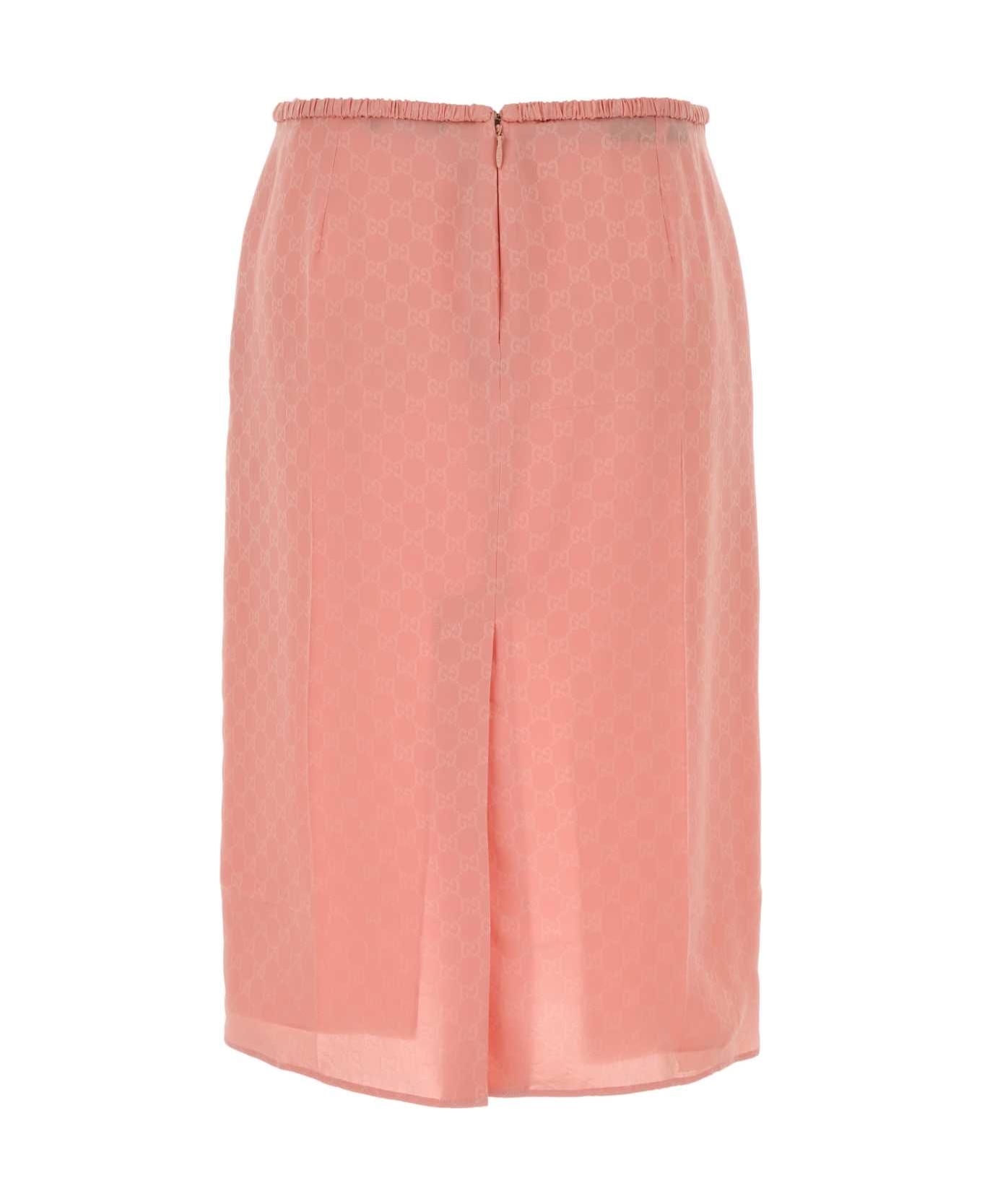 Gucci Pink Gg Silk Skirt - PINK スカート