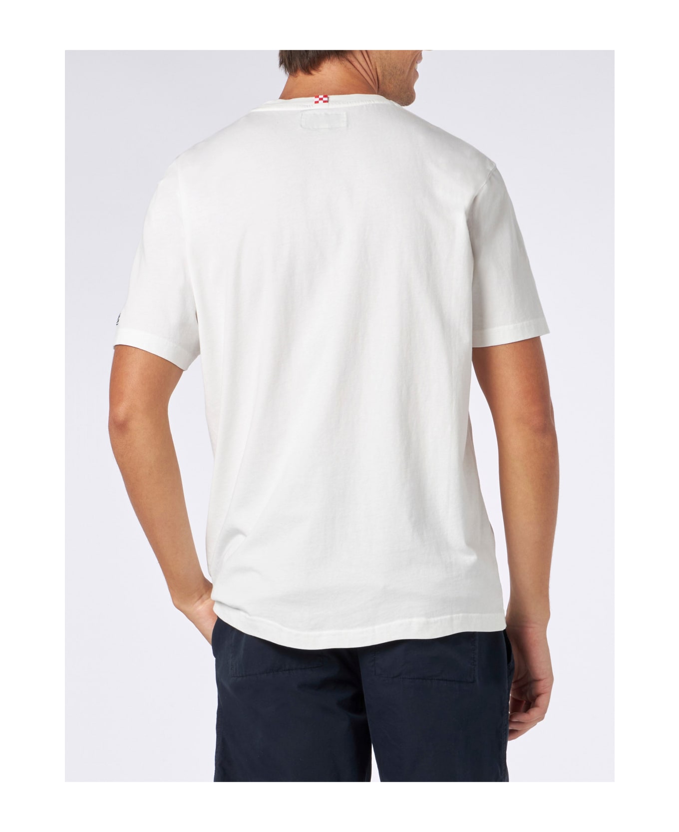 MC2 Saint Barth Man Heavy Cotton T-shirt With St. Barth Padel Club - WHITE