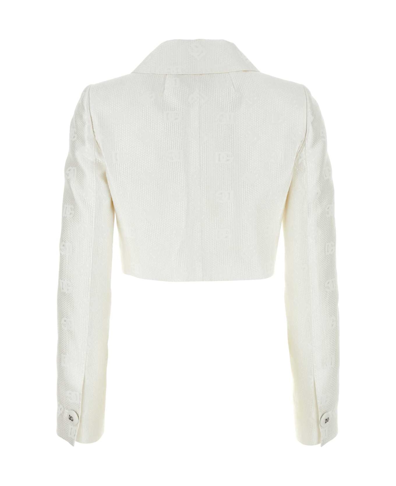 Dolce & Gabbana White Jacquard Blazer - BIANCONATURALE ジャケット