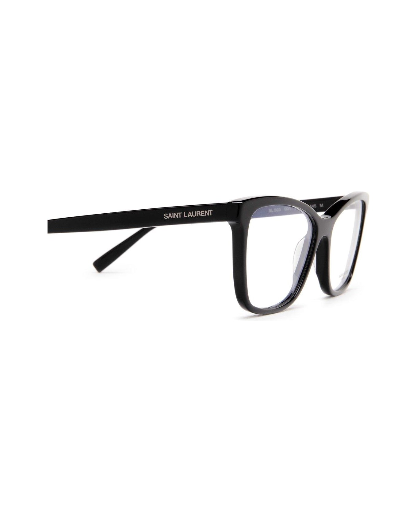 Saint Laurent Eyewear Cat-eye Frame Glasses - 001 black black transpare アイウェア