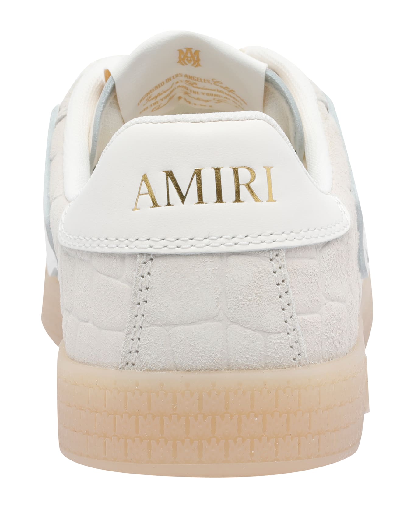 AMIRI Croc Debossed Pacific Bones Sneakers - White