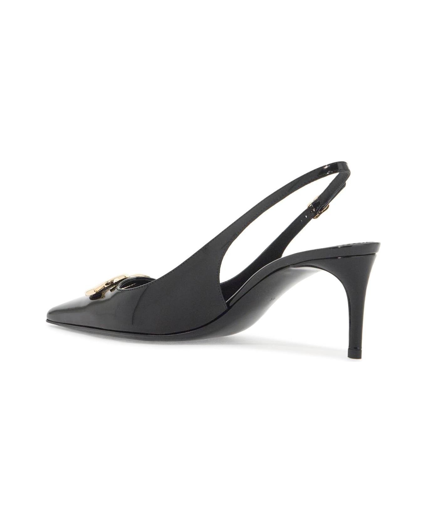 Dolce & Gabbana Glossy Leather Slingback Dã© - NERO