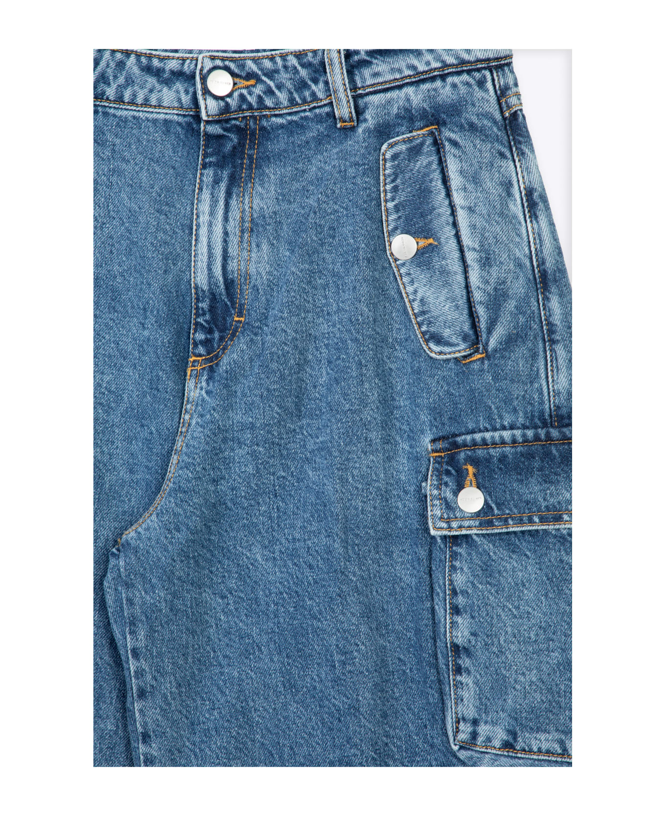 Icon Denim Woman Jeans Light Blue Denim Baggy Cargo Pant - Rosalia