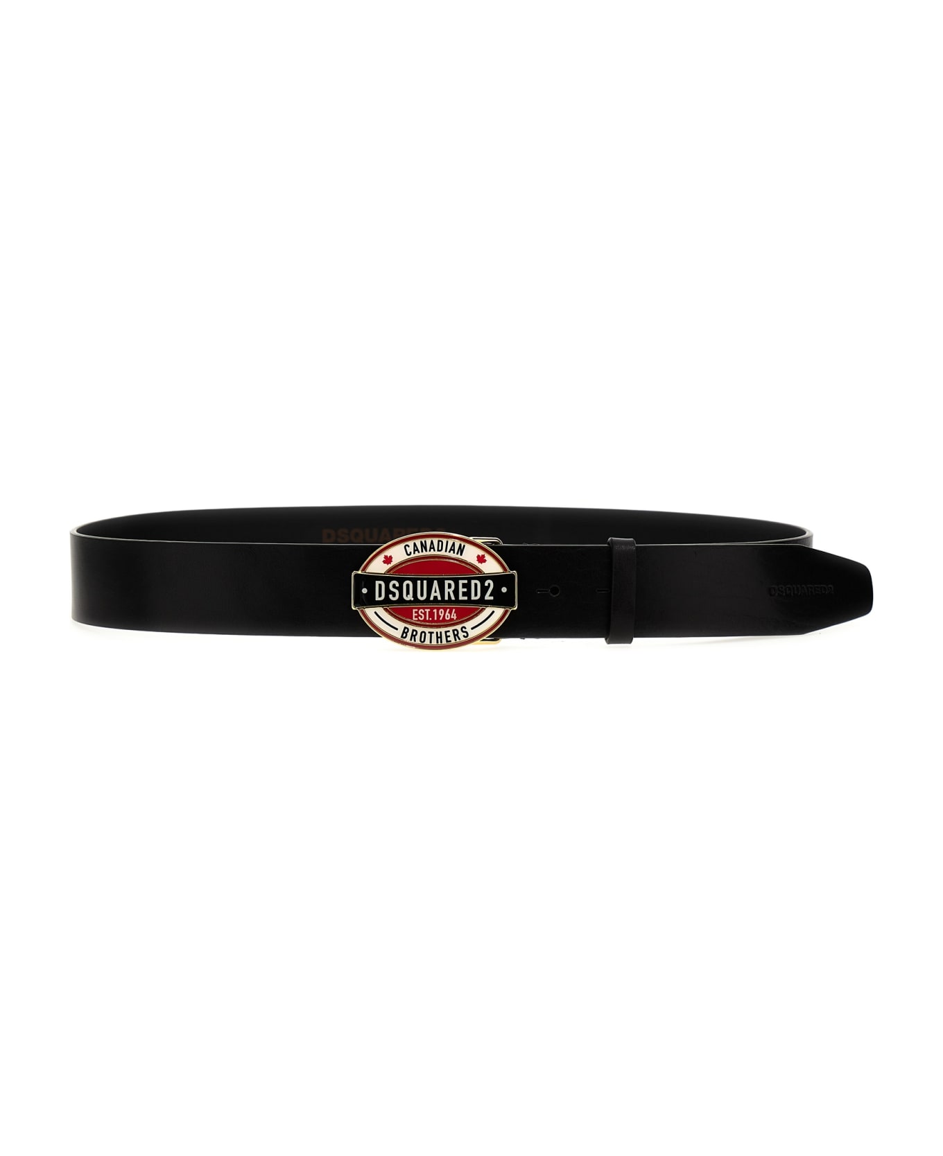 Dsquared2 Logo Buckle Leather Belt - Black ベルト