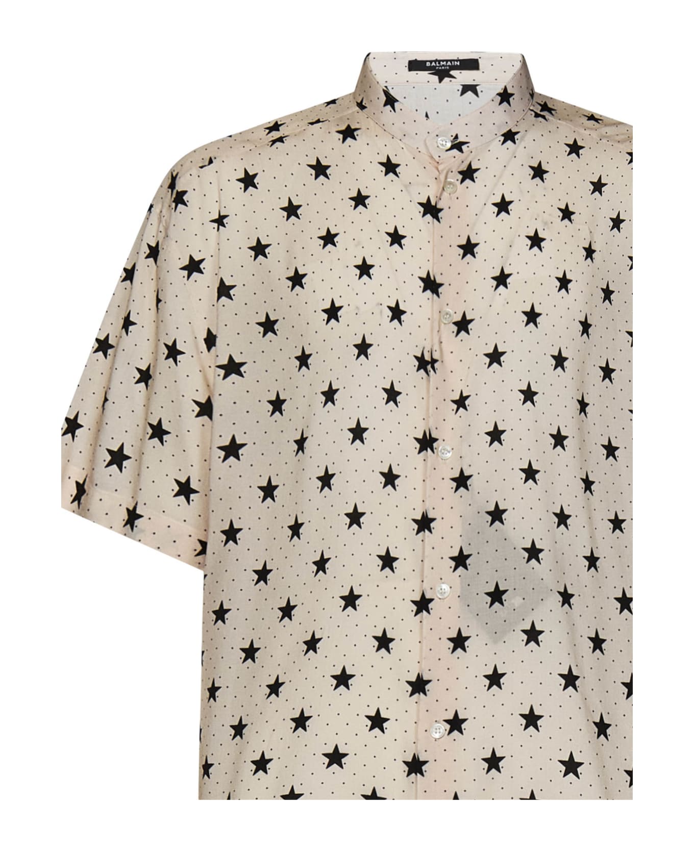 Balmain Star Print Shirt - AVORIO NERO シャツ