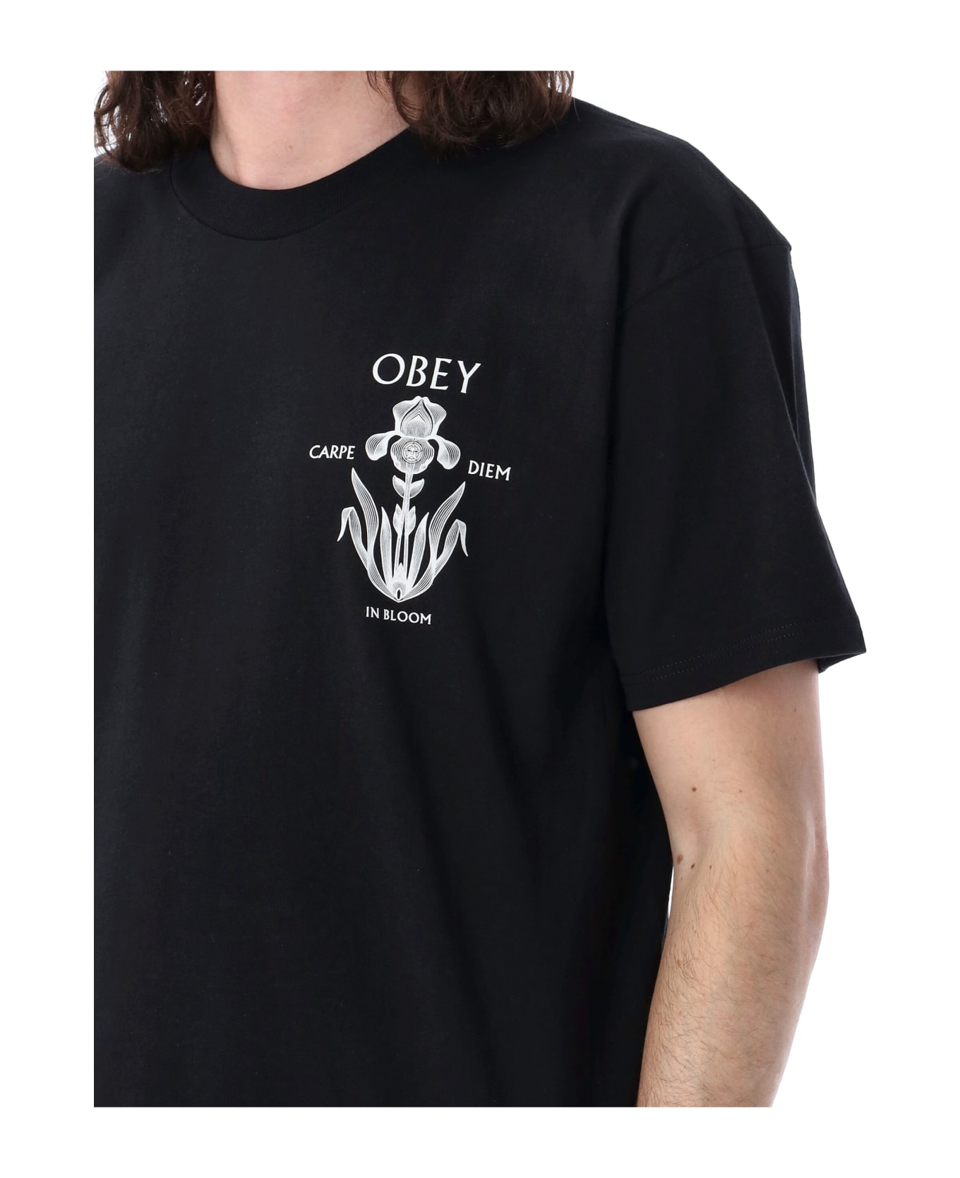 Obey Iris In Bloom T-shirt - BLACK