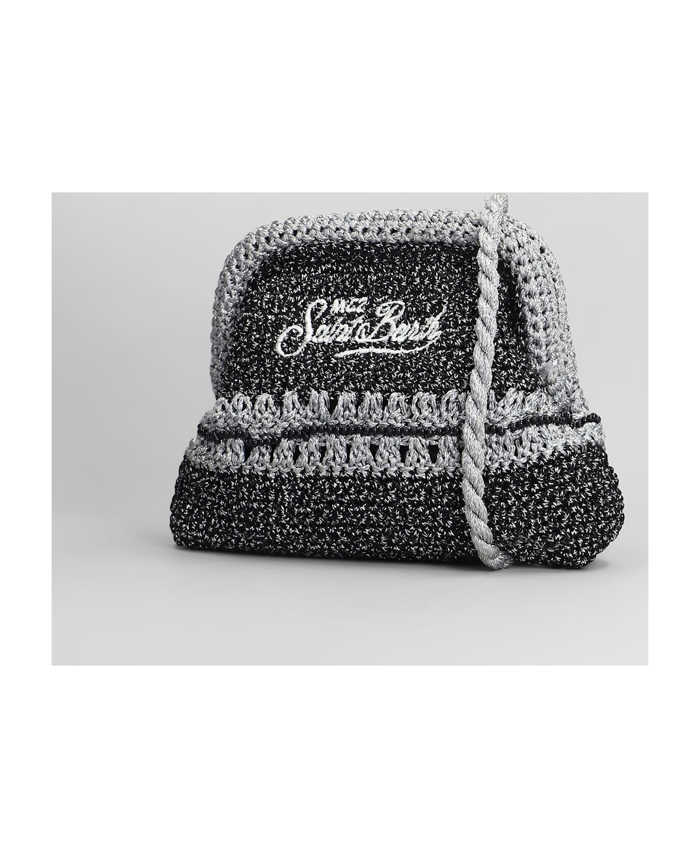MC2 Saint Barth Crochet Pouch N Shoulder Bag In Black Viscose - black