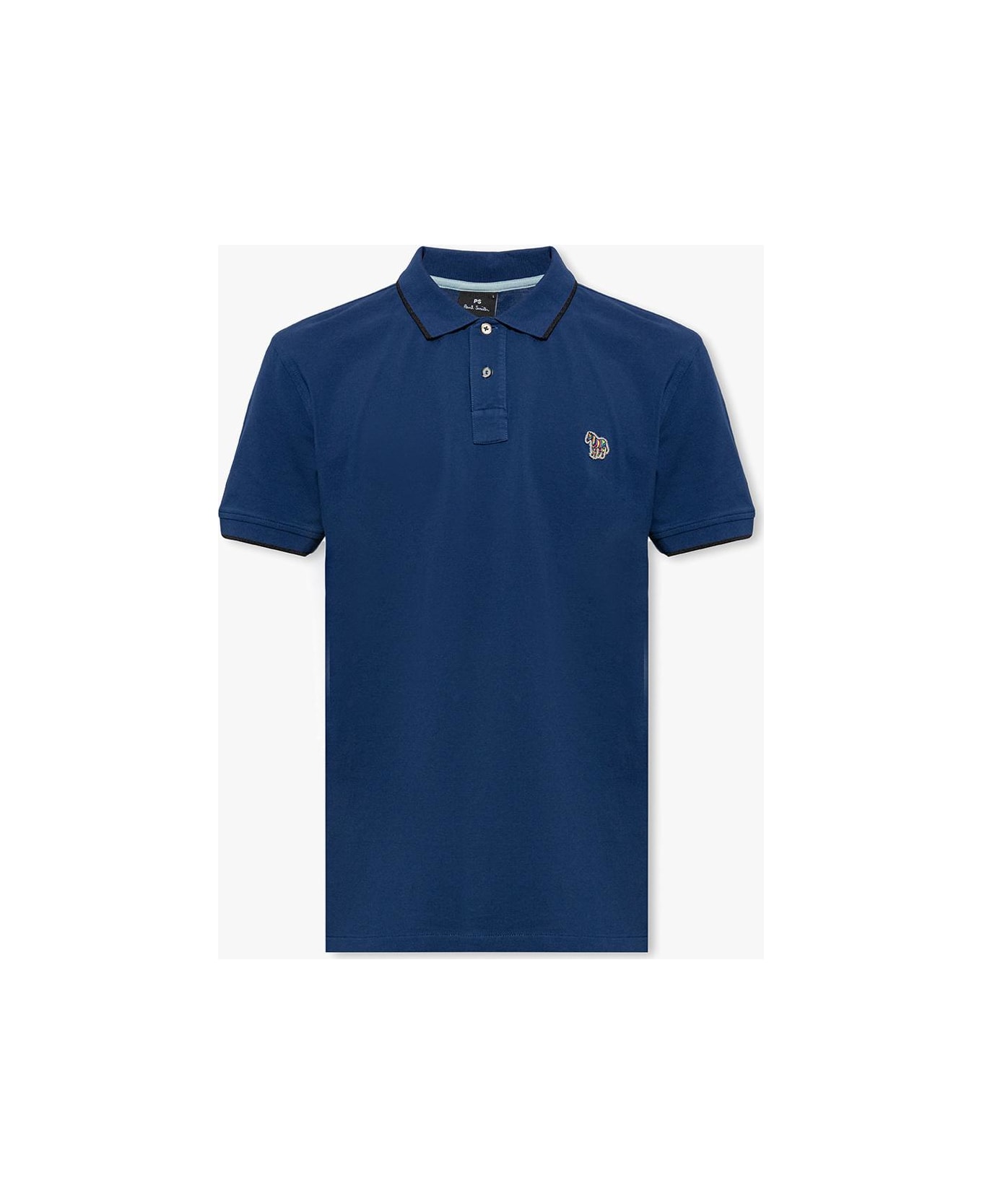PS by Paul Smith Polo Shirt With Zebra Motif - NAVY
