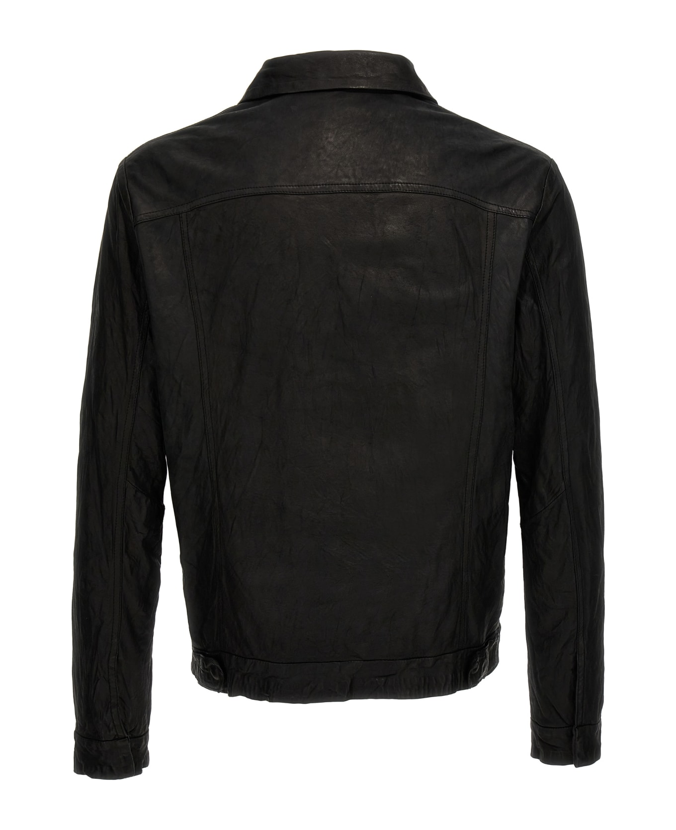 Giorgio Brato 'trucker' Leather Jacket - Black  