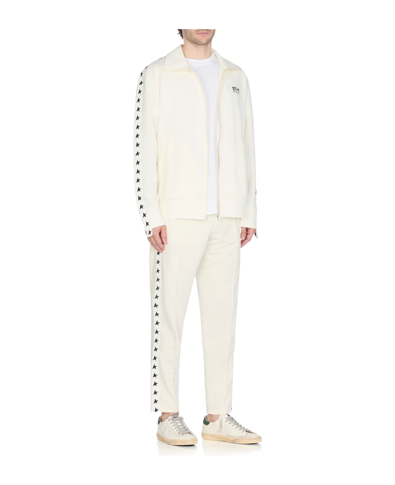 Golden Goose Pants With Logo - Ivory