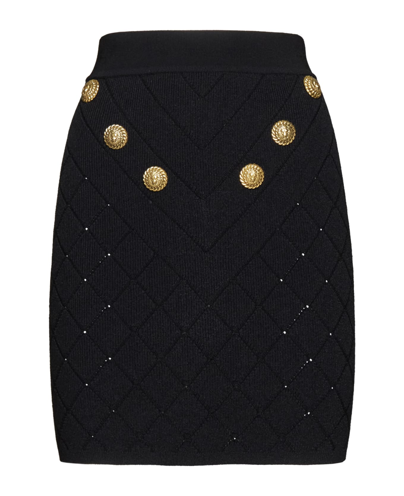 Balmain 6-button Knit Skirt - Black スカート