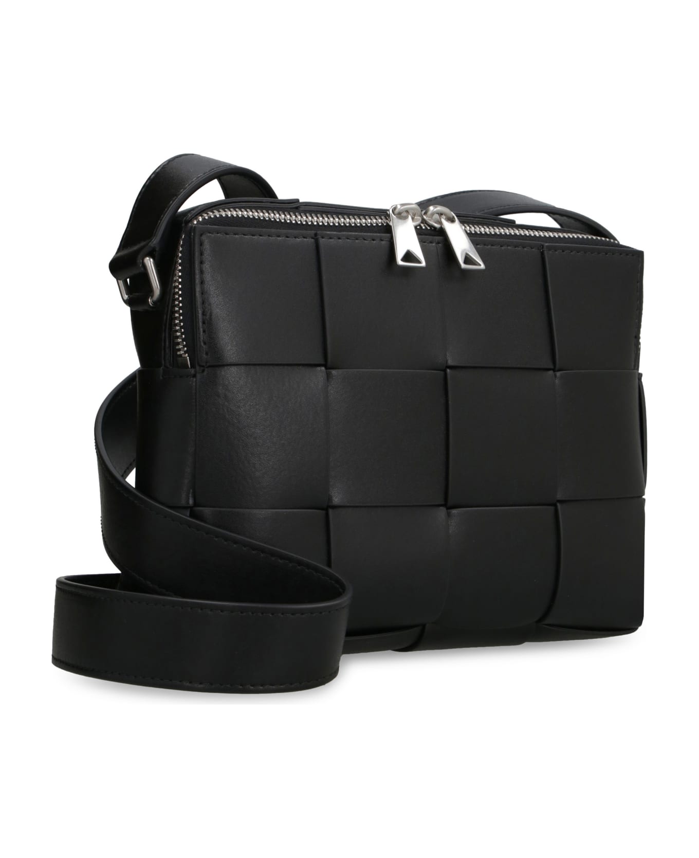Bottega Veneta Cassette Leather Camera Bag - Black ショルダーバッグ