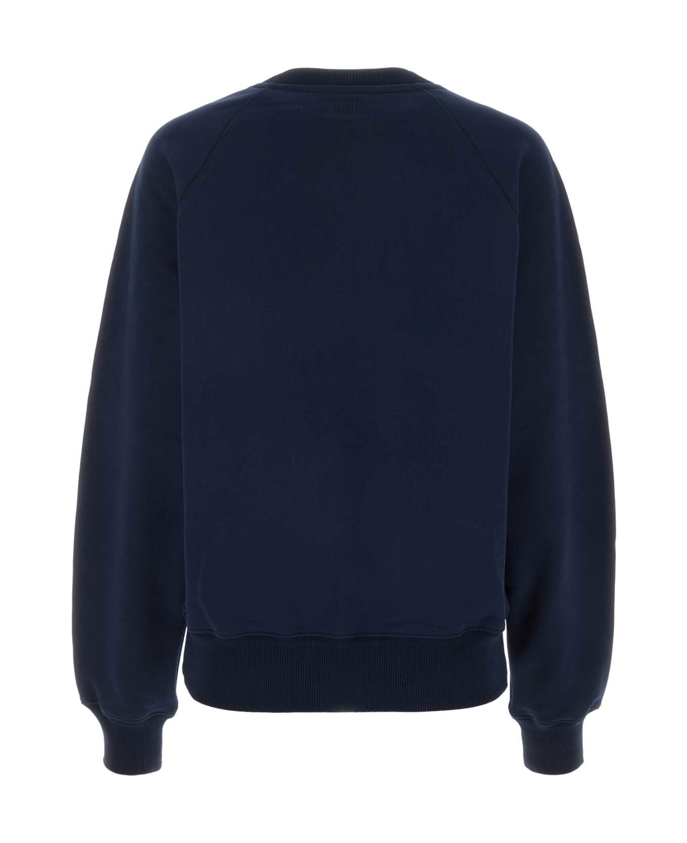 Ami Alexandre Mattiussi Navy Blue Cotton Sweatshirt - NIGHTBLUE