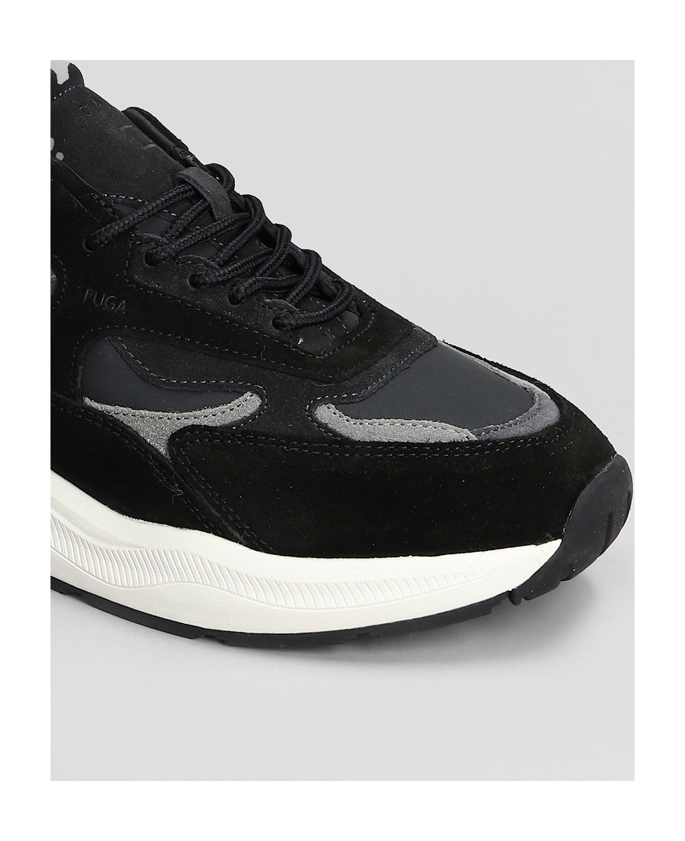 D.A.T.E. Fuga Sneakers In Black Suede And Fabric - black