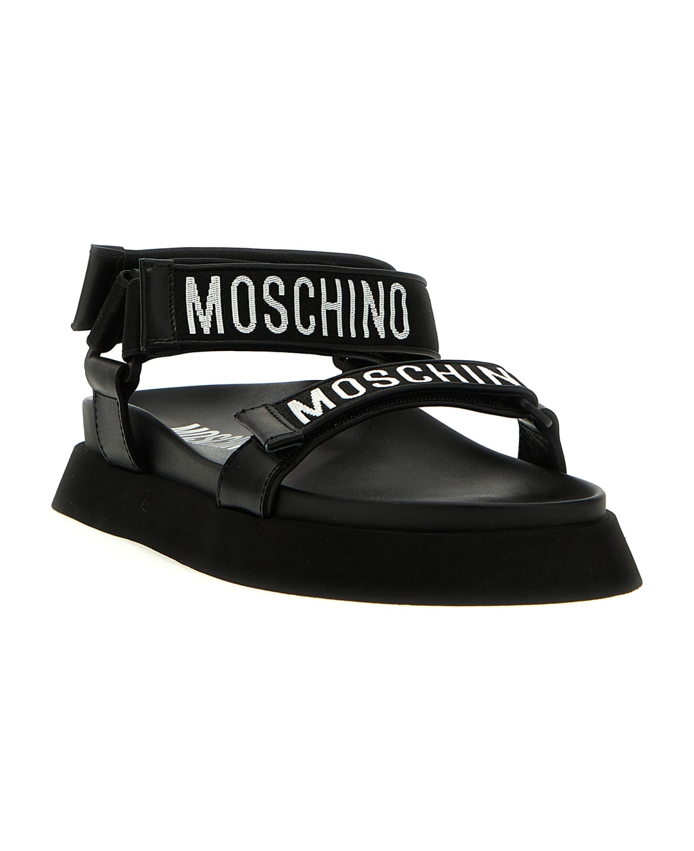Moschino Logo Sandals - BLACK