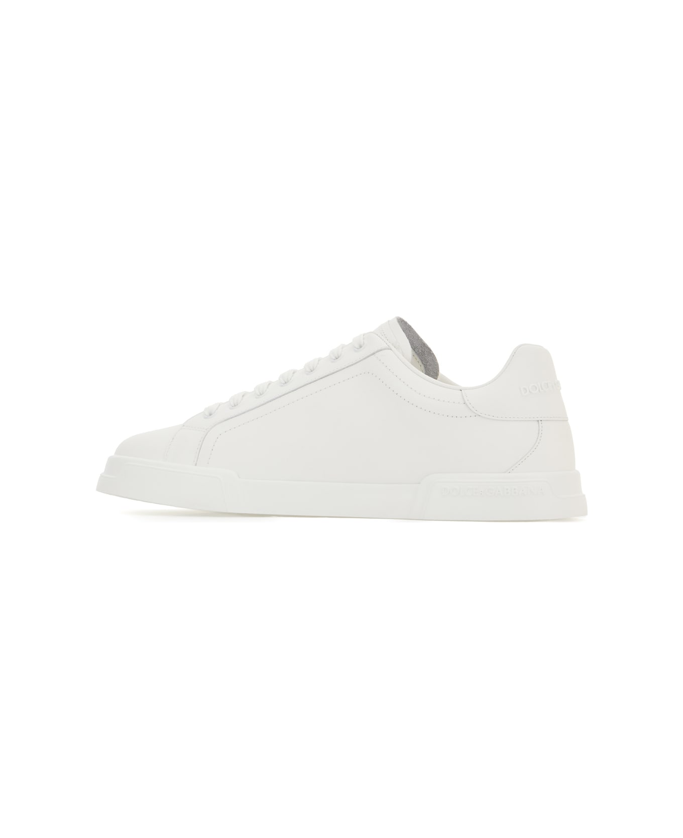 Dolce & Gabbana White Leather Sneakers - WHITE