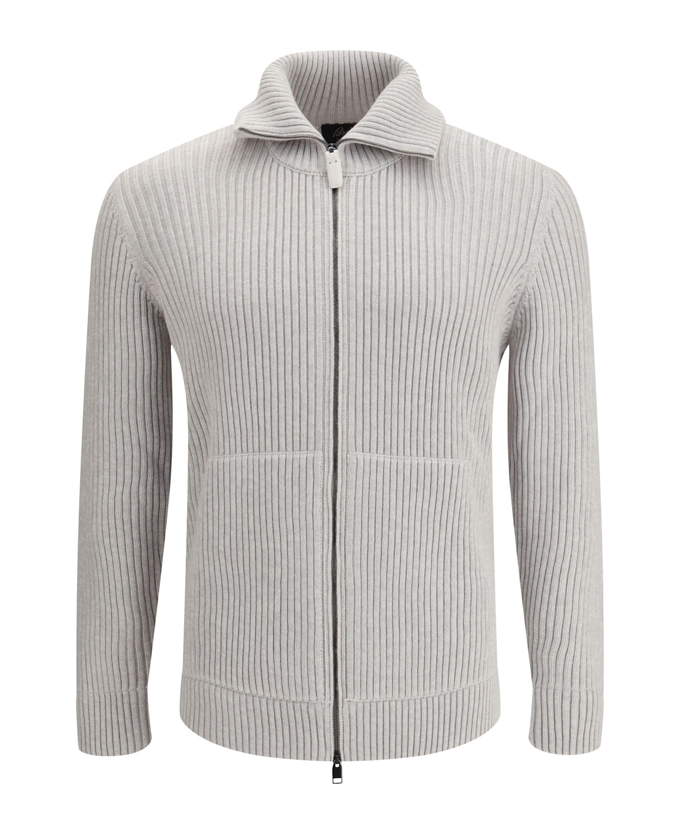 Brioni Cashmere Mouliné Sweater With Full Zip