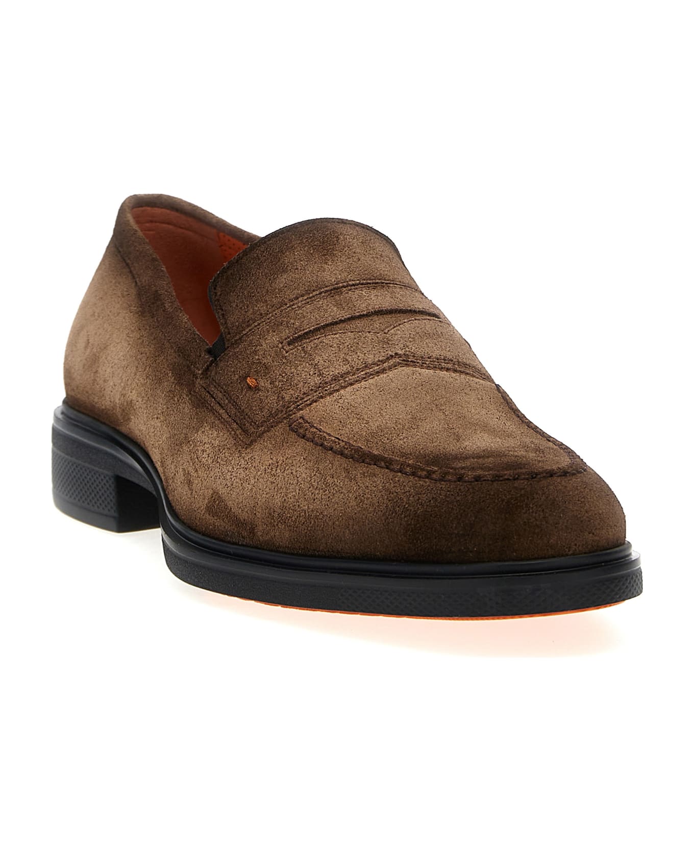 Santoni Suede Loafers - Brown