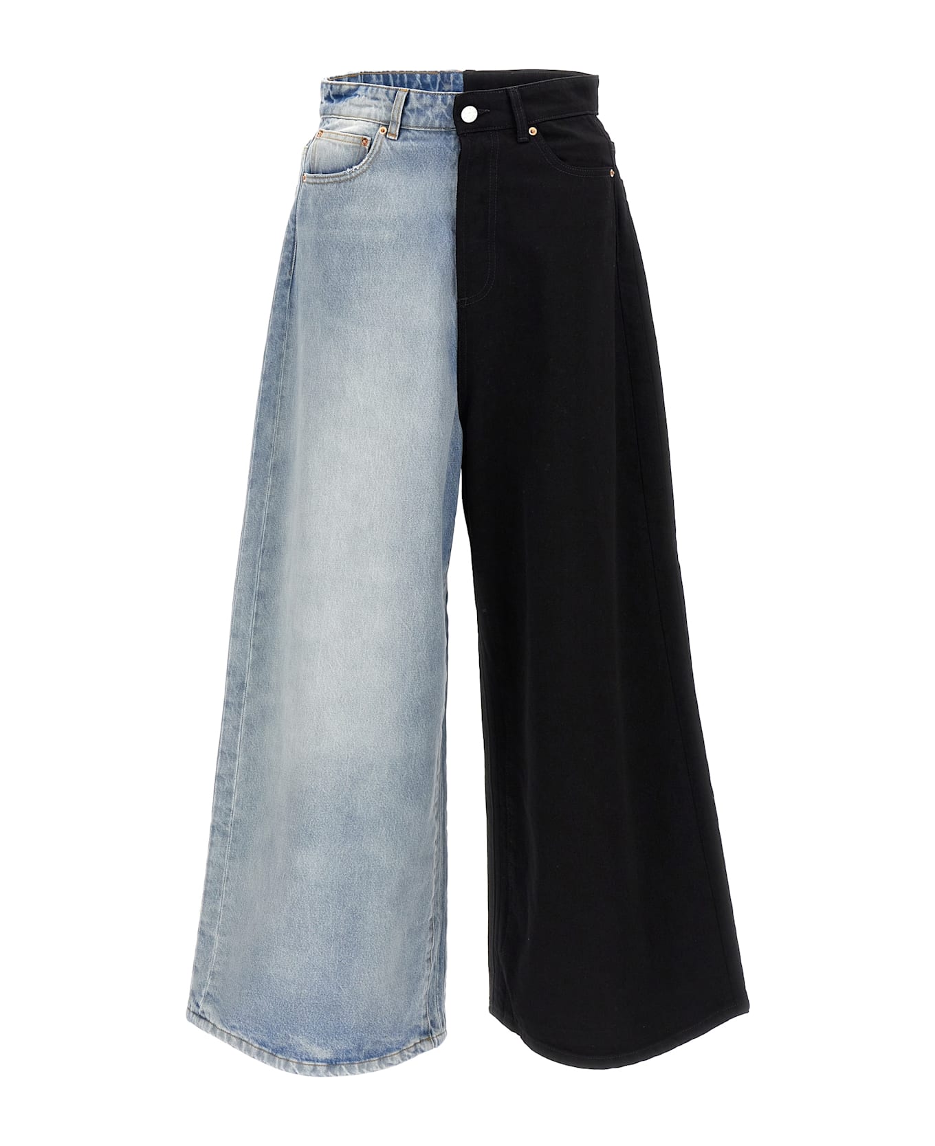 VETEMENTS 'split Deconstructed Big Shape' Jeans - Multicolor